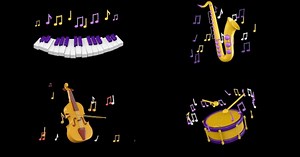 Cartoon Musical Instruments Pack