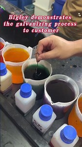 Bigley demonstrates the galvanizing process to customer