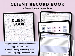 Client Record Book, Digital Client Book, Salon Appointment Book, Client Notes, Goodnotes, Ipad, Appointment Planner, Hair Stylist, Nail Tech - Etsy