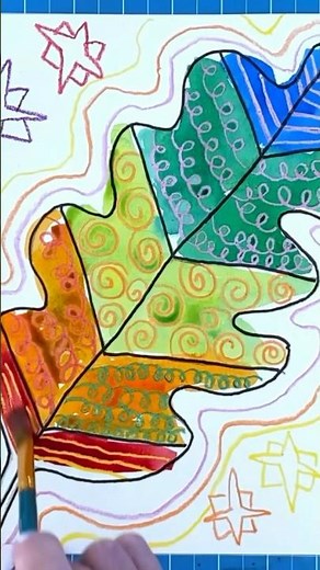 Make a Leaf Crayon Resist Watercolor Painting #artprojectsforkids