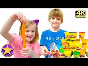Kids Pretend Cooking and Play Food with Play Doh - 4K