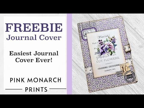 Freebie Journal Cover! and Making a Journal with Double Pages from Pink Monarch Junk Journal Kits