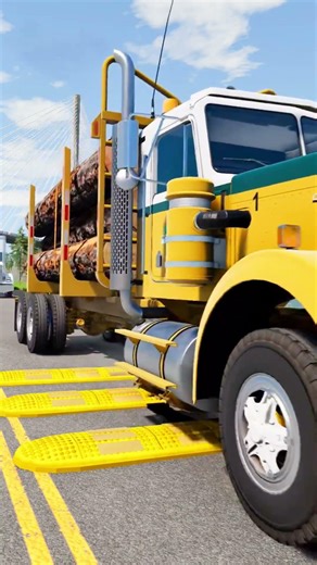 van and trucks vs forest Speed Bumps #short #beamng #beamngdrive #trucksvs