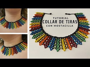 Collar de tiras de colores en mostacilla / chaquira PASO A PASO