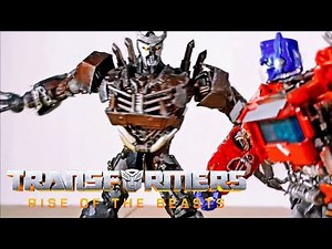 Transformers Rise of the Beast Optimus Prime vs Scourge Stop Motion