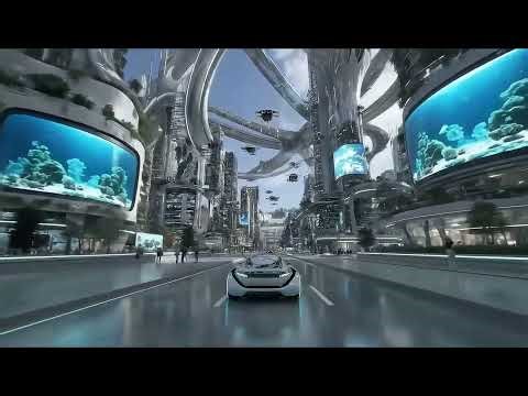 Neon Rain Future City Ambience (4K) | Cinematic Sci-Fi Skyline Drift 🌌