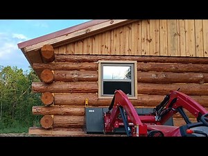 Cutting out huge logs and installing cabin windows