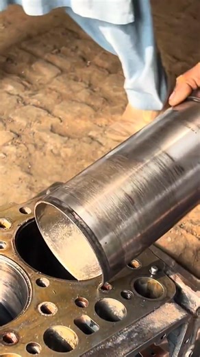 How to Remove a Stuck Cylinder Sleeve liner #engineblock #removing