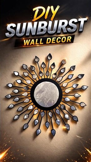 DIY Sunburst Mirror ✨ | Low Budget Wall Decor 🔥 | Easy Home Decoration Ideas #shorts