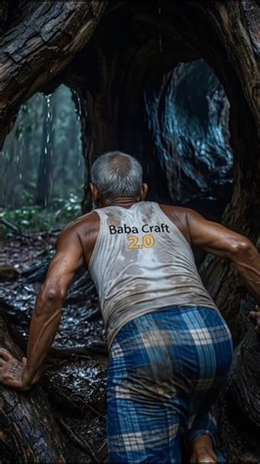 Lost in the Rain… He Found a Secret House Inside a Tree! 😳 | Forest Survival Story