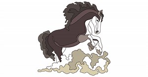 Black horse - Horses coloring pages for Adults online