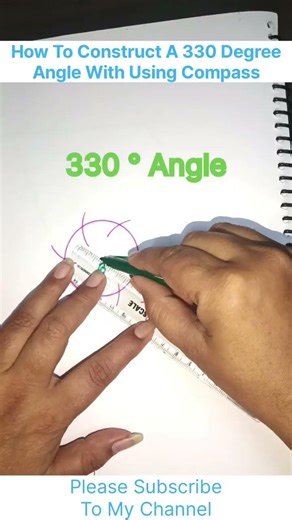 How to Construct 330 degree angle using compass 330° angle #youtube#trending #ytshorts #viral #maths