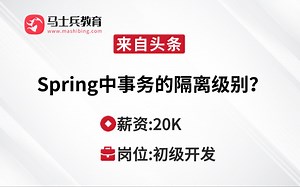 Spring | Spring中事务的隔离级别？--马士兵Java刷题班_哔哩哔哩_bilibili