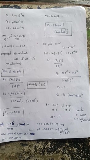 pyq and formulas chemical equilibrium