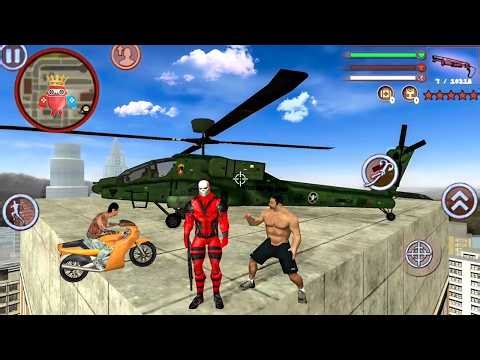 Deadpool Rope Hero Vice Town and Army Helicopter in Open World Game - Android Gameplay