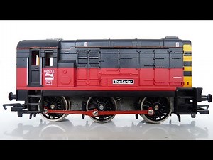 1 round on layout: OO Hornby class 08 "the Sorter"with goods train.