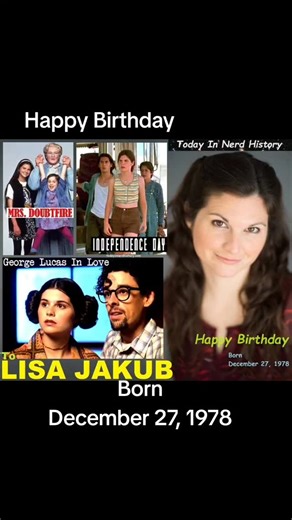Today In Nerd History | Happy birthday Lisa Jakub, born December 27, 1978. She is best known for her role as Lydia Hillard in the comedy-drama film Mrs. Doubtfire... | Instagram