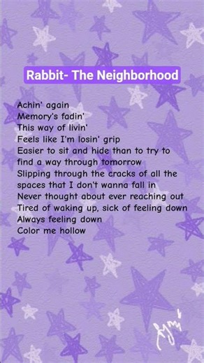 Rabbit- The Neighborhood #lyrics #song #music #newmusic #rabbit #theneighborhood #hitsjustmusic