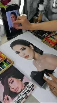 Drawing a Beautiful Girl with Deer-Like Eyes#art #beard #drawing