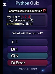 Can You Answer This Python Question? 🧠Answer in comment 👉✅ #python #code #quiz #learn #coding