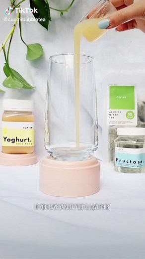 Yoghurt Bubble Tea with Strawberry Popping Pearls Recipe