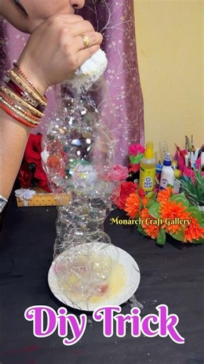 DIY Bubble Maker From a Plastic Bottle | Tissue Paper Craft Ideas | Bubble Making at Home #shorts