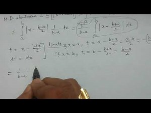 Mean deviation about mean of Rectangular distribution - BSc Statistics