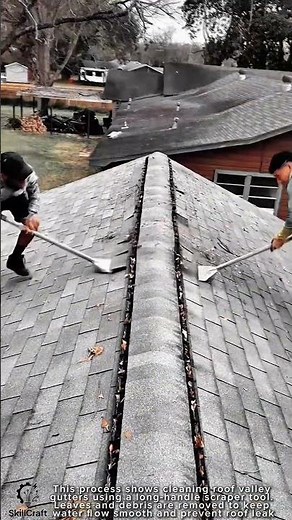 Roof Valley Gutter Cleaning Work Tool Using Manual Scraper System #worktool