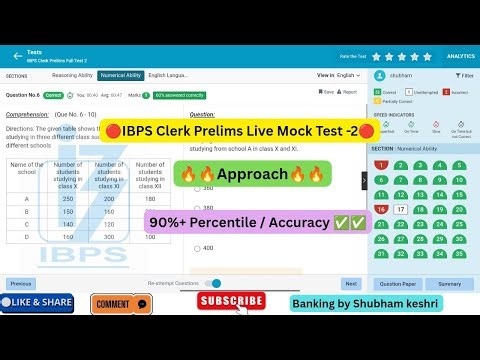 IBPS Clerk Prelims Live Mock Test | IBPS Clerk Exam 2025 | Full Length Mock Test | #sbipo #ibpsclerk