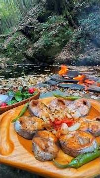 Boiled Cod & Lamb in Nature 🐟🍖 | Simple Wild Cooking ASMR