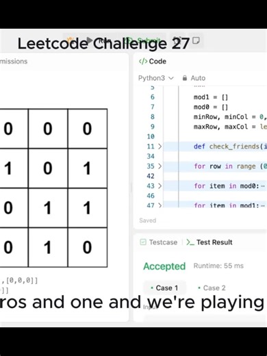 Daily #leetcodechallenge 27/50 #leetcode #backenddeveloper #python
