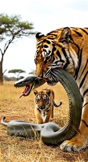 Tiger vs. Giant Anaconda: Epic Jungle Battle! #Tiger #Anaconda #Wildlife #Nature #JungleFight