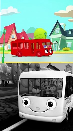 Red Bus & Yellow Bus – Wheels on the Bus 🚌🎶 #Shorts #WheelsOnTheBus #NurseryRhymes
