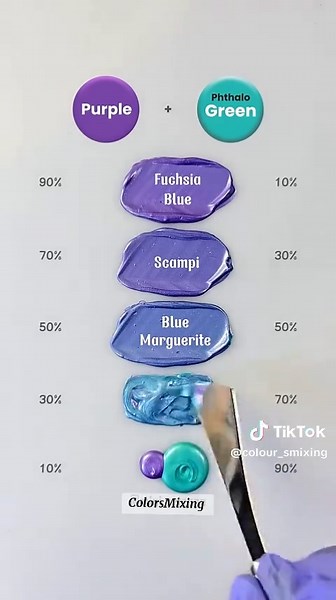 Purple and Aqua Green Color Mixing Techniques