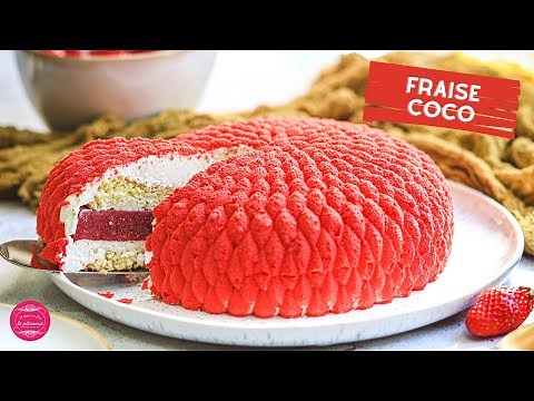 ENTREMETS FRAISE NOIX DE COCO LÉGER ET DÉLICIEUX