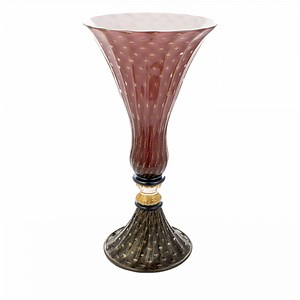 Stmtrub Ruby & Gold Footed Vase