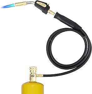yeesport Welding Torch for Mapp Gas Propane Gas, Mapp Torch with 4.76ft Long Hose & Self Igniting Trigger, Propane Soldering Torch Maximum Flame Temperature up to 2372℉