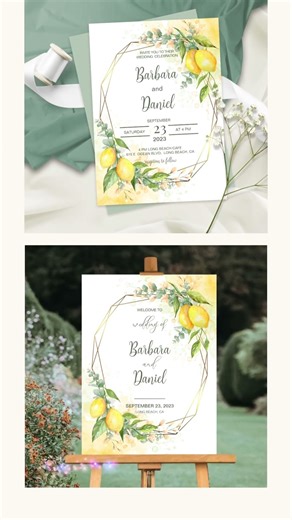 Lemon Wedding Cards & Elegant Citrus Stationery