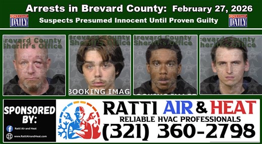 Arrests In Brevard County: February 27, 2026 – Suspects Presumed Innocent Until Proven Guilty - Space Coast Daily