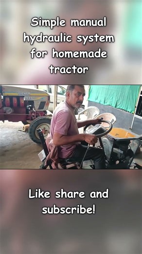 this is the simplest manual hydraulic lift system for mini tractor !! #shorts