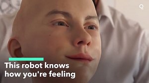 Researchers are developing a humanoid robot, named Abel, that can read and react to human emotions. They hope it can one day be a companion for people with conditions such as autism and Alzheimer's. | Bloomberg Originals