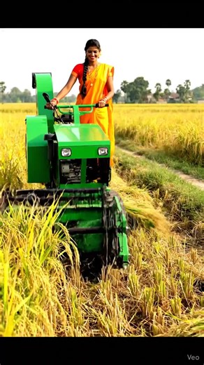 Modern Mini Harvester Machine for Efficient Rice Harvesting