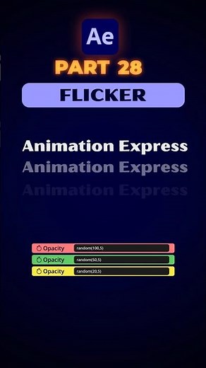 Flicker Effect with Opacity Expression! ✨ #aftereffect #shortcut