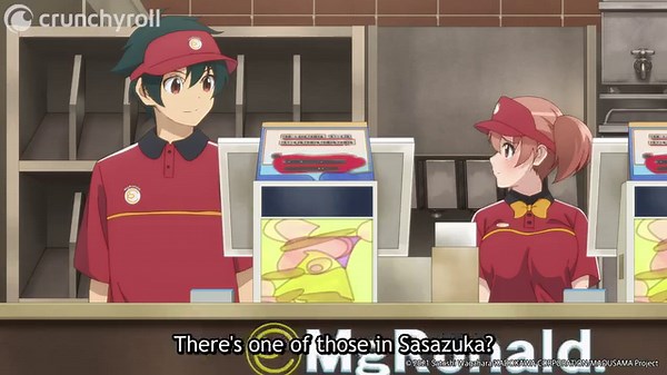 Asking her out while on the job 🤭 (via The Devil is a Part-Timer Season 2) | Crunchyroll
