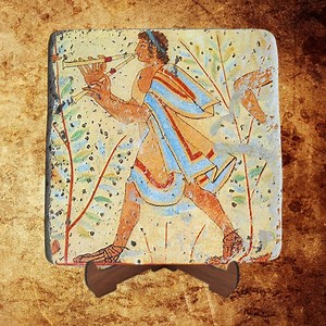 Player of the Aulos,etruscan Art,fresco on Stone - Etsy