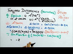 Finite Difference II Part -2 Numericals (type -1)