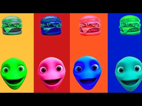 Alien Face Burgers 🍔 Colour Matching Alien Face Colour Missing ||