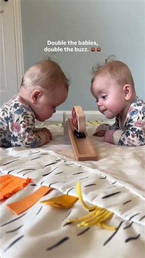 Baby Twins Visual Tracking with Lovevery’s Ladybug (0-6+ Months)🐞