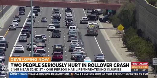 2 hurt in rollover crash on SR 51 in Phoenix