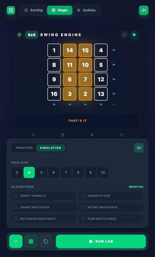 How to solve 4x4 & 8x8 Magic Squares in SECONDS! 🪄 (Easy Swing Method)